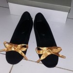 flat gold suede